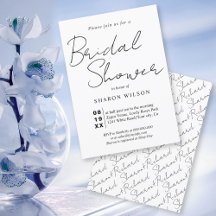 Script-Kalligrafie, Schwarzweiß-Brautparty