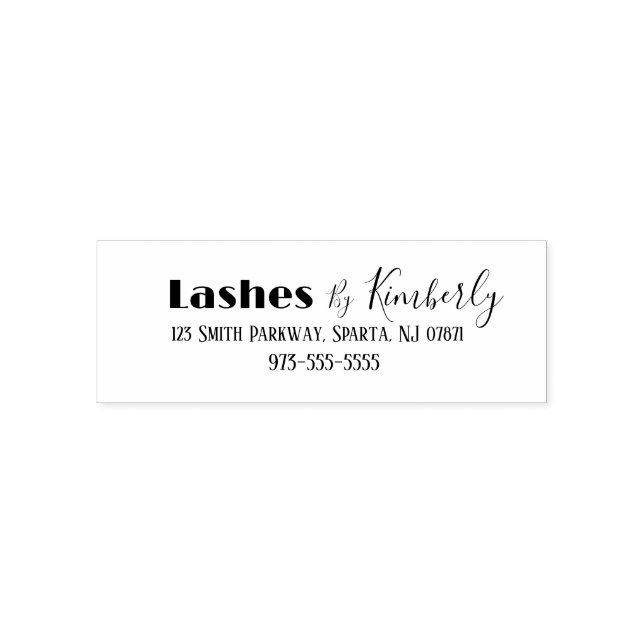 Script Lash Studio Name Rücksendeadresse Telefon Permastempel (Design)