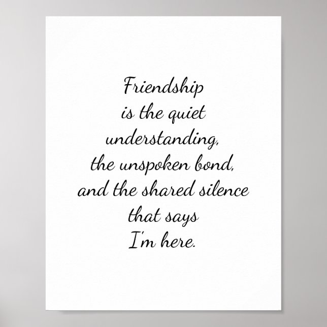 Script Lettering Friendship Quote Art Poster (Vorne)