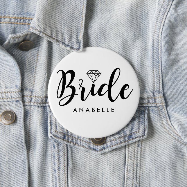 Script Letters "Bride" Personalisiert Button (Beispiel)