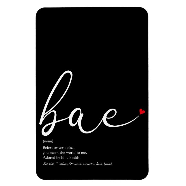 Script-Liebe Heart Bae Definition Magnet (Vertikal)