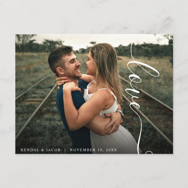 Script-Liebe-Hochzeitsszenario-Foto Postkarte (Vorderseite)