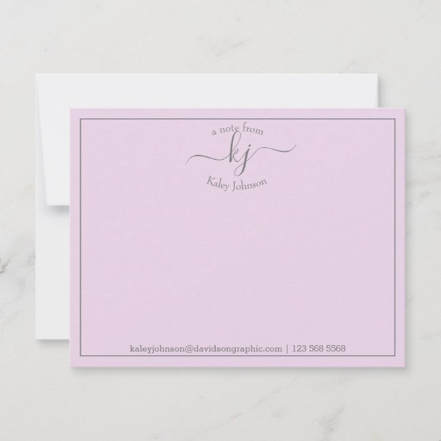 Script Lilac Simple Du Bureau De La Carte Note (Devant)