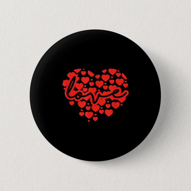 Script Love Heart Of Hearts Valentine's Day  Button (Vorderseite)