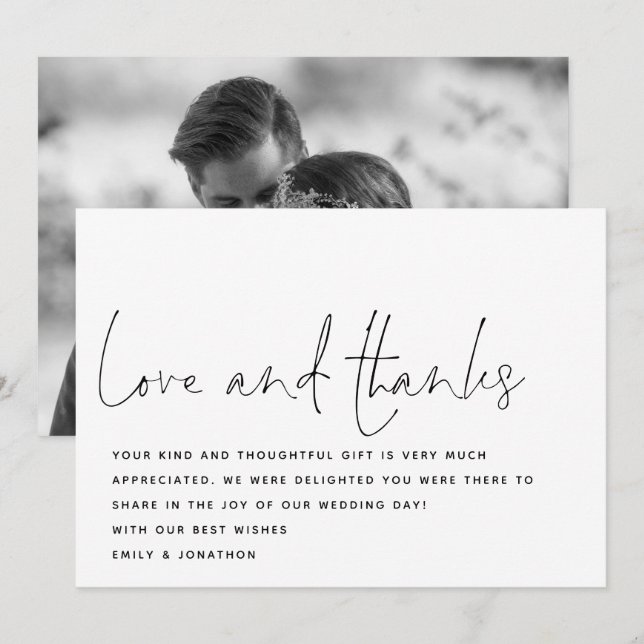 Script Love Merci Mariage photo Merci (Devant / Derrière)