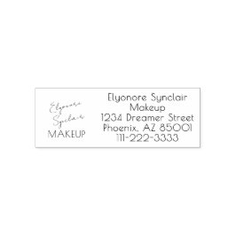 Script Makeup Studio Name Return Address Phone Permastempel