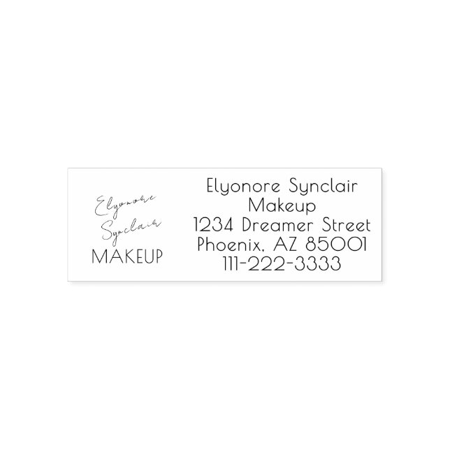 Script Makeup Studio Name Return Address Phone Permastempel (Design)