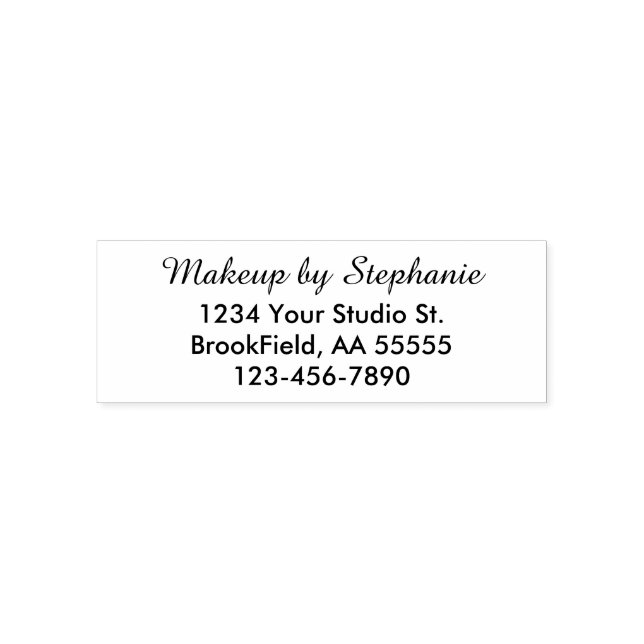 Script Makeup Studio Name Return Address Phone Permastempel (Design)