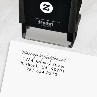 Script Makeup Studio Name Return Address Phone Permastempel