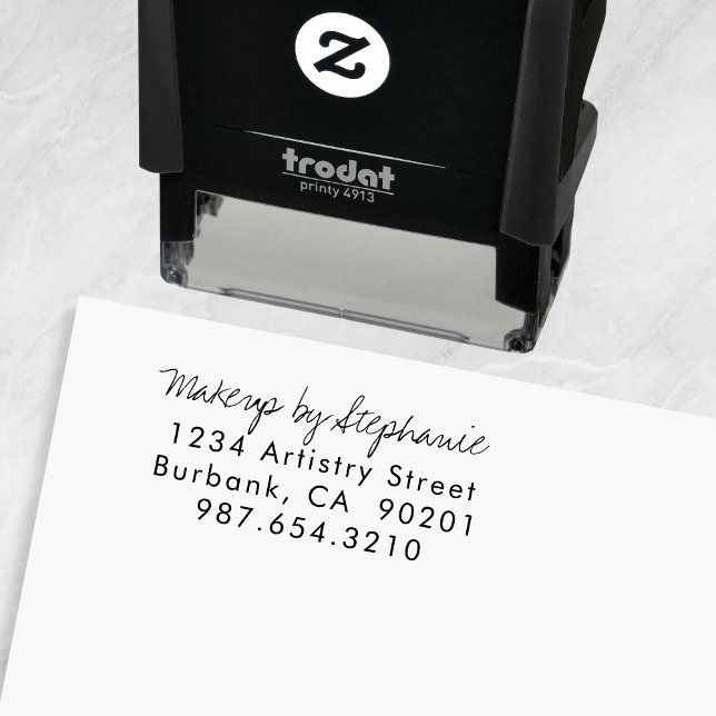 Script Makeup-Studio Name Rücksendeadresse Telefon Permastempel (Von Creator hochgeladen)