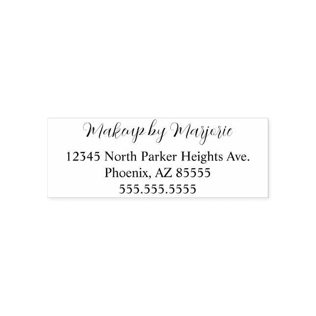 Script Makeup Studio Name Rücksendeadresse Telefon Permastempel (Design)