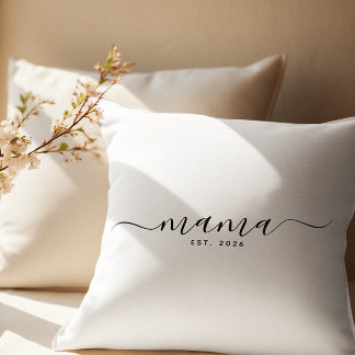 Script Mama Est Year Mother's Day Gift Kissen