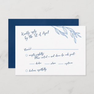 Script manuscrit moderne RSVP Cartes Bleu