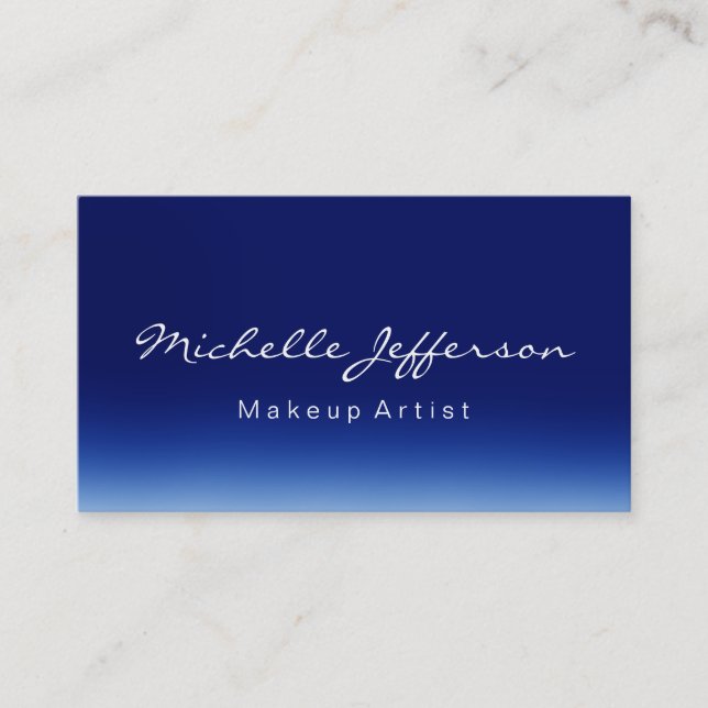Script maquillage Carte de visite bleu foncé (Devant)