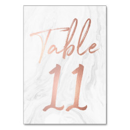 Script Marbre blanc moderne | Carte numéro de tabl