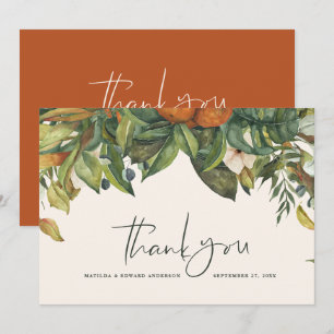 Script mariage élégant merci agrumes botanique