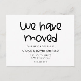 Script mignon déplacement carte postale faire-part