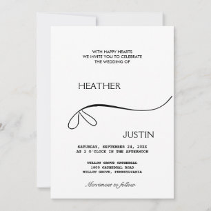 Script minimaliste Faire-part de mariage tradition