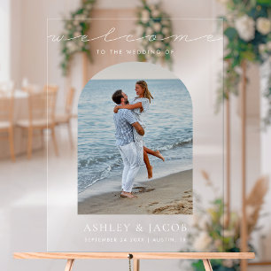 Script minimaliste moderne Bienvenue Mariage photo