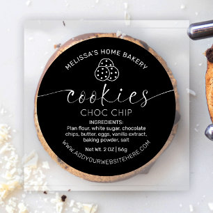 Script minimaliste noir élégant Étiquette de biscu