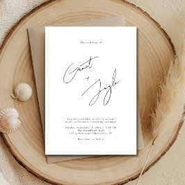 Script Minimalistisch Elegant Names Black Wedding Einladung