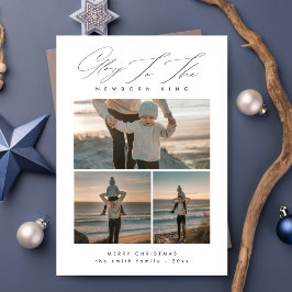 Script Minimalistisch Glory Family 3 Foto Weihnach Feiertagskarte