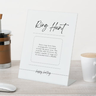Script Minimalistisch Ring Hunt Brautparty Game Sockelschild