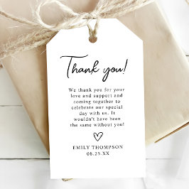 Script Minimalistisch Vielen Dank, dass Sie Geschenkanhänger