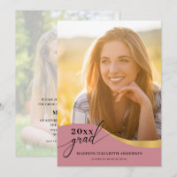 Script Modern Form Foto Rose Gold Abschluss