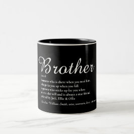 Script Modern Fun Cool Best Brother Definition  Zweifarbige Tasse