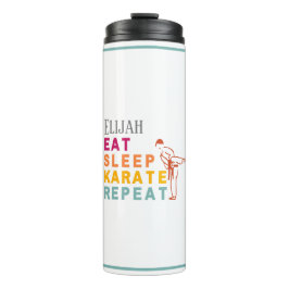 Script Modern Kids Martial Arts Silhouette Karate Thermosbecher