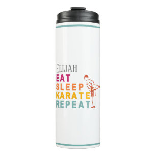 Script Modern Kids Martial Arts Silhouette Karate Thermosbecher
