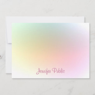 Script Modern modische farbige Template Typografie Mitteilungskarte