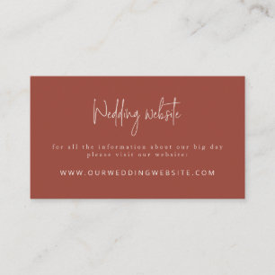 Script Modern Terracotta & Cream Wedding Website Begleitkarte
