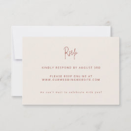Script Modern Terracotta & Cream Wedding Website RSVP Karte