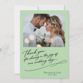 Script Modern Wedding 2 Photos Thank You Card Dankeskarte