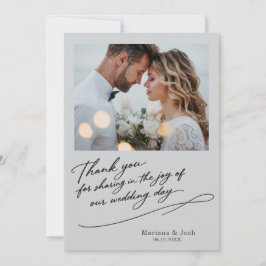 Script Modern Wedding 2 Photos Thank You Card Dankeskarte