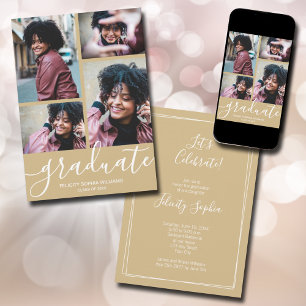 Script moderne 4 Faire-part de graduation photo