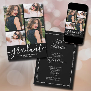 Script moderne 4 Faire-part de graduation photo