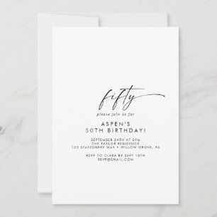 Script moderne 50e anniversaire Invitation de fête
