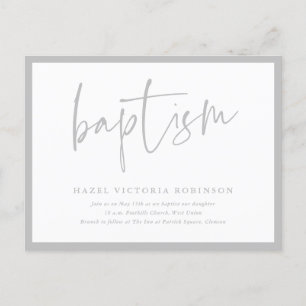 Script moderne Baptême & Christening Invitation