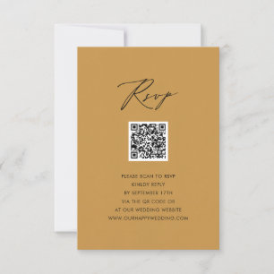 Script moderne Beige élégant QR Wedding RSVP