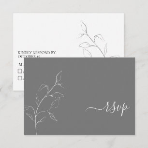 Script moderne blanc & gris Botanique No Menu RSVP
