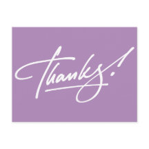 Script moderne Carte de remerciements violette afr