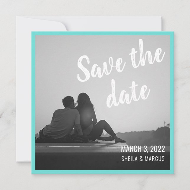 Script Moderne Enregistrer Le Carte photo Mariage  (Devant)