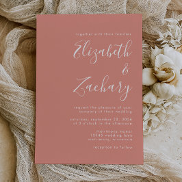 Script moderne Faire-part de mariage en terre cuit