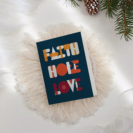 Script moderne Faith Hope Love Carte photo de vaca
