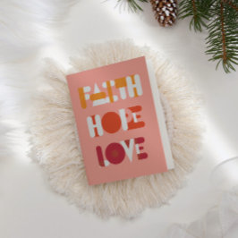 Script moderne Faith Hope Love Carte photo de vaca