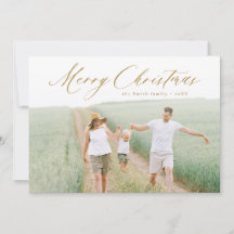 Script moderne Joyeux Noël Photo Carte de vacances
