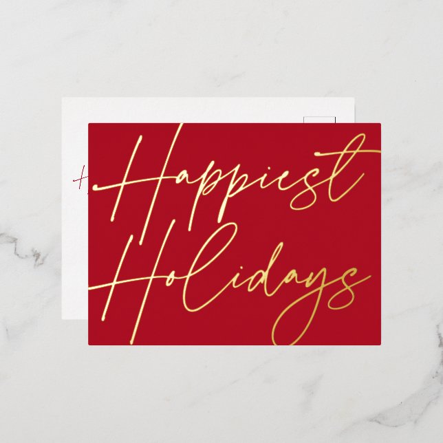 Script moderne Joyeux Vacances d'affaires Or (Recto/Verso)